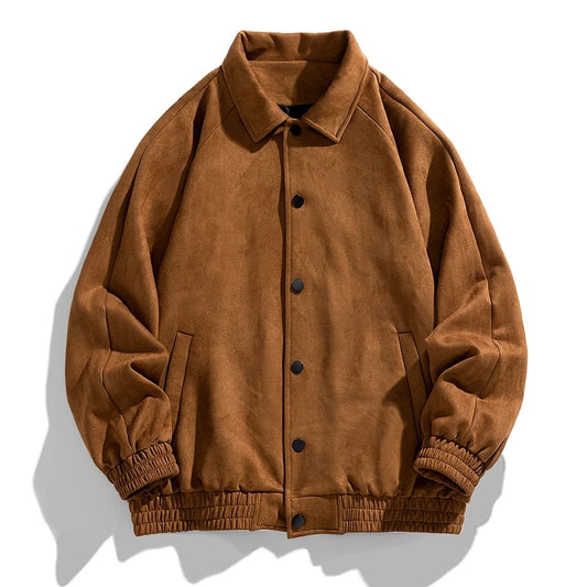 Suede Collared Bomber Jacket